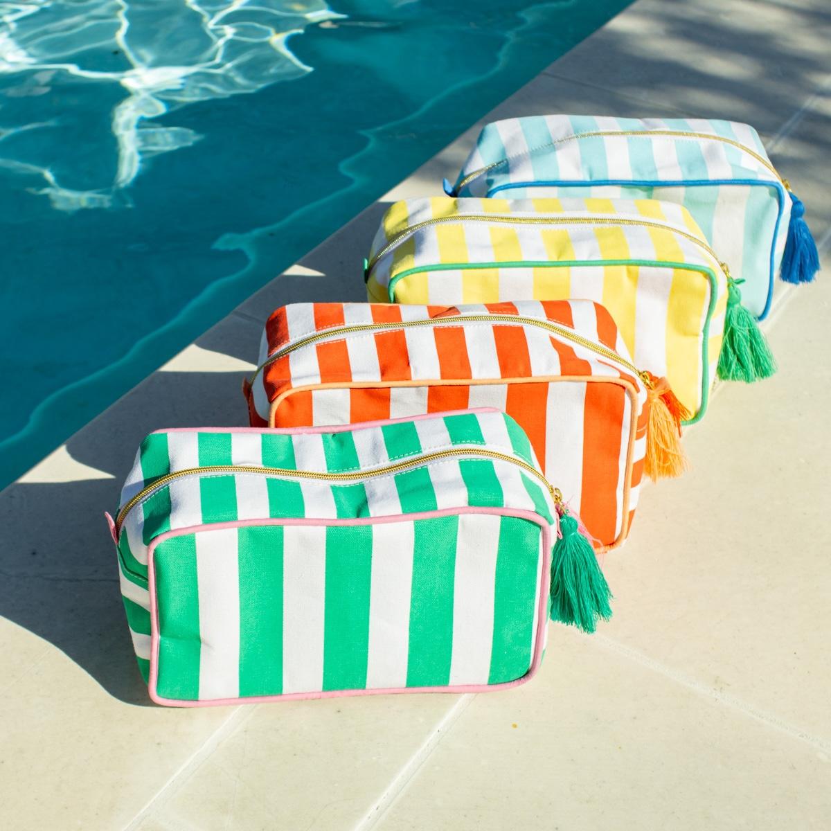 Meg Striped Cosmetic Bag