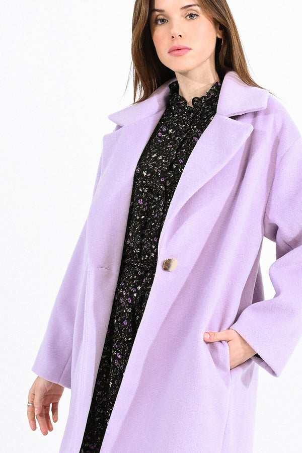 Lilac One Button Coat