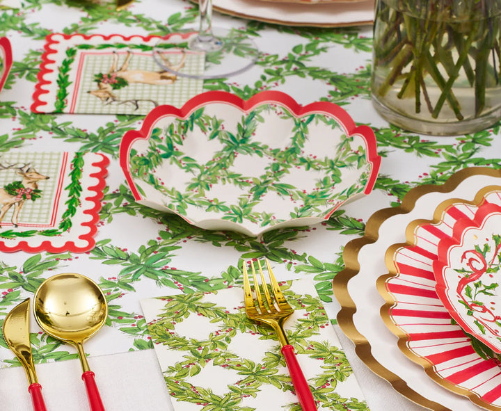 Holly Berry Appetizer Dessert Plate 8/PK