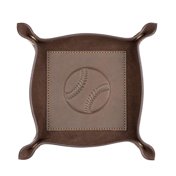 Embossed Dark Brown Valet Tray