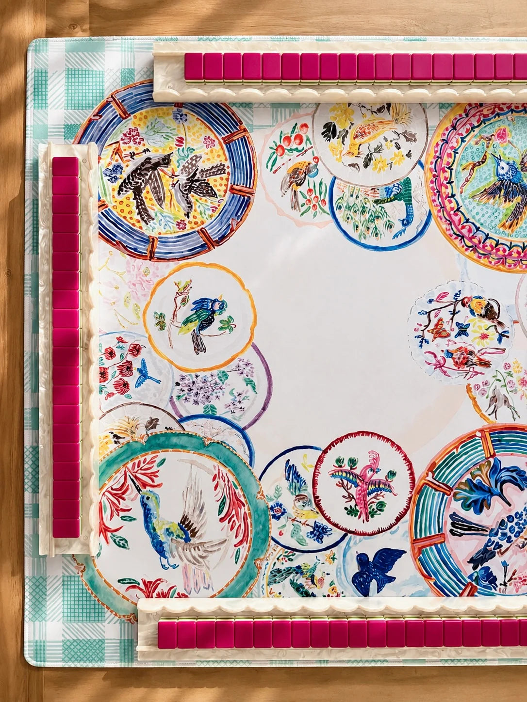 Pretty Colorful Plates Mahjong Mat