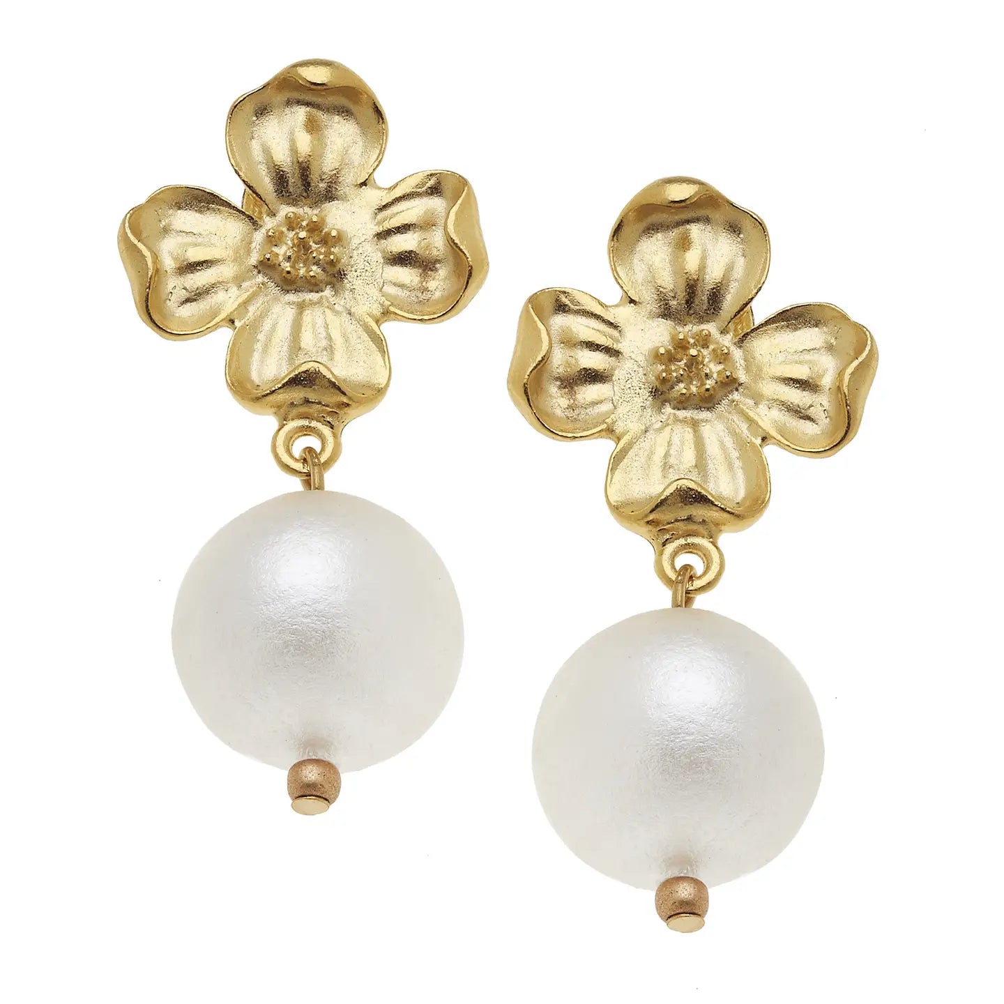 Dogwood Cotton Pearl Earrings