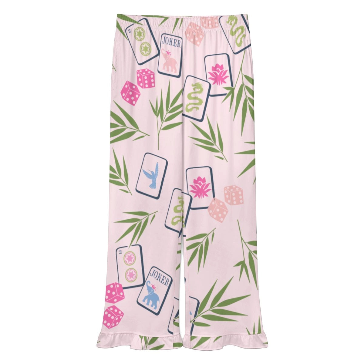 Mahjong Ruffled Pajama Pants