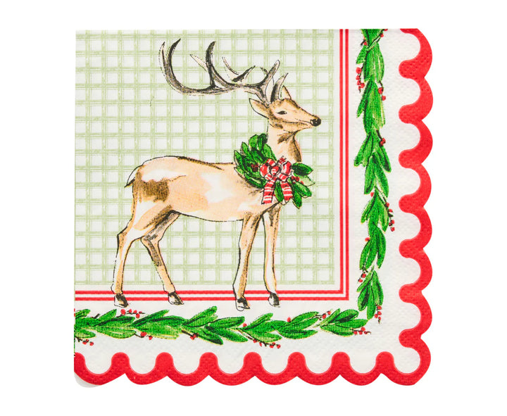 Holly Berry White Wavy Napkin Holder