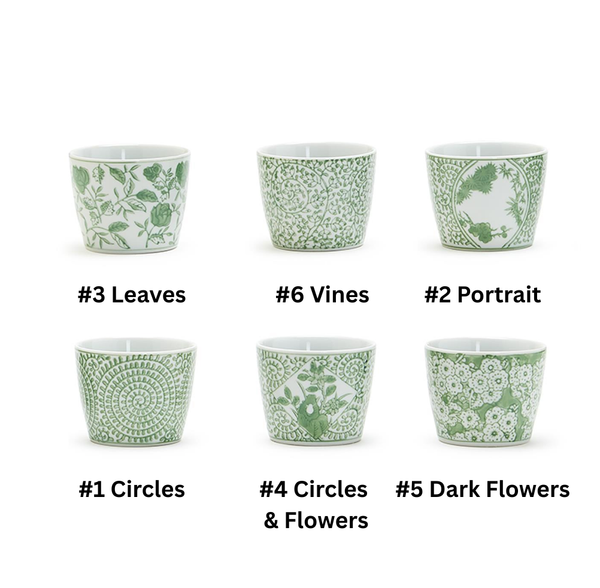 Small Green & White Canton Cachepot