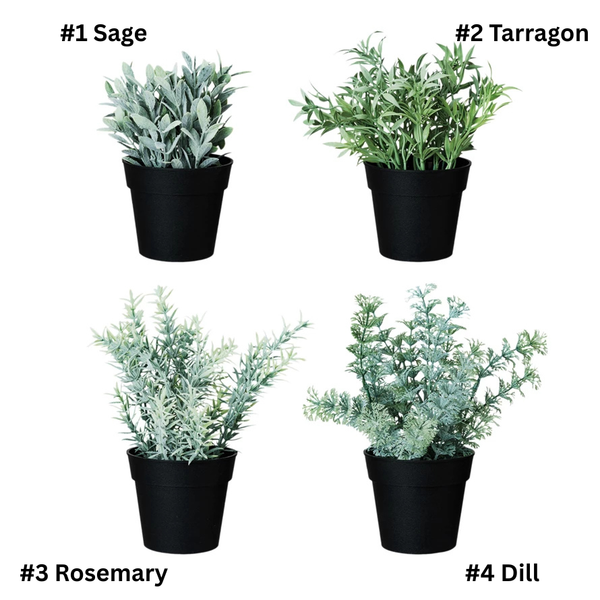 Faux Herbs in Pot