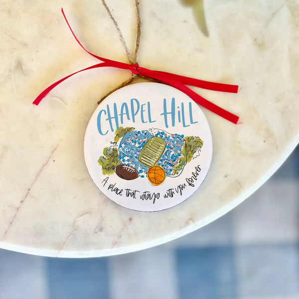 College Town Enamel Wood Ornament