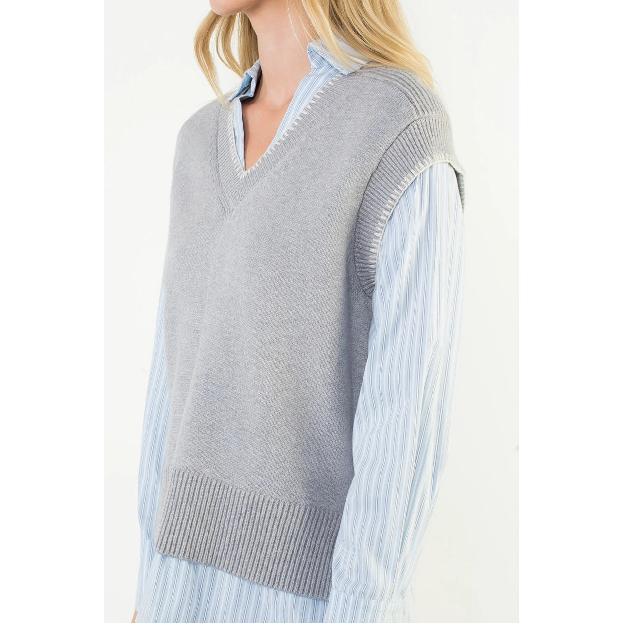 Josephine Knit Sweater Vest Blouse Top