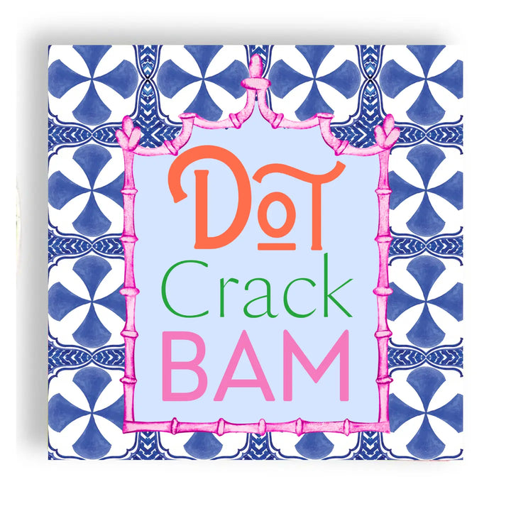 Blue Dot Crack Bam Cocktail Napkins Set/24
