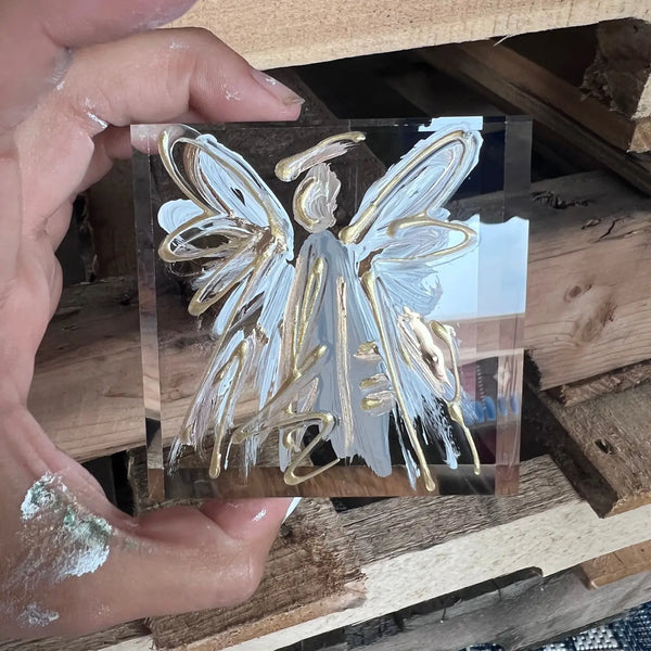 3" Angel Painting on Lucite
