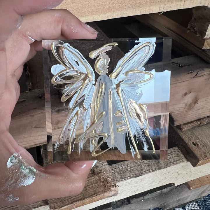 3" Angel Painting on Lucite