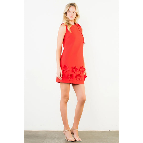 Kenzie Red Floral Detail Dress