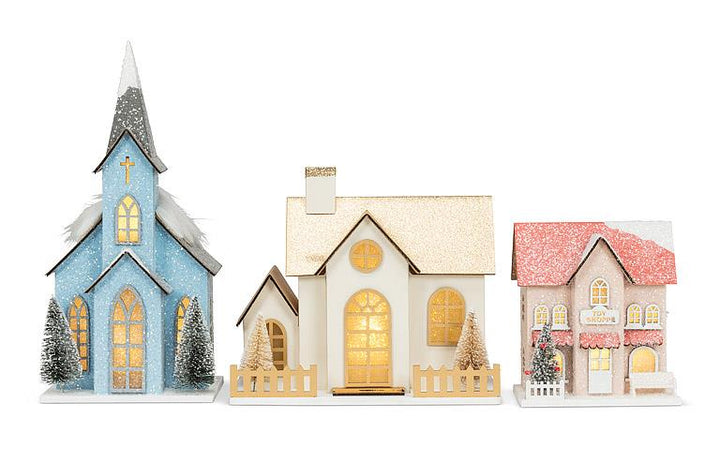 Small Light Up Holiday Village Houses