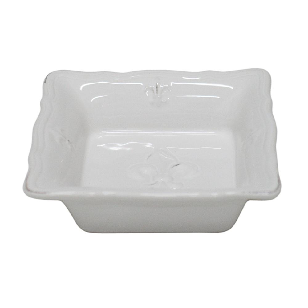 Fleur White Square Dish