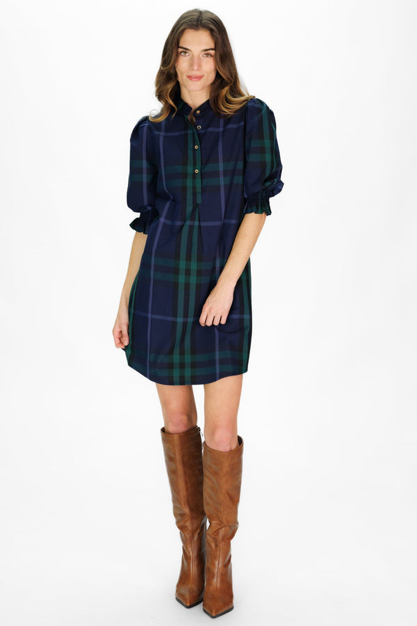 Patty Navy Plaid Popover Dress