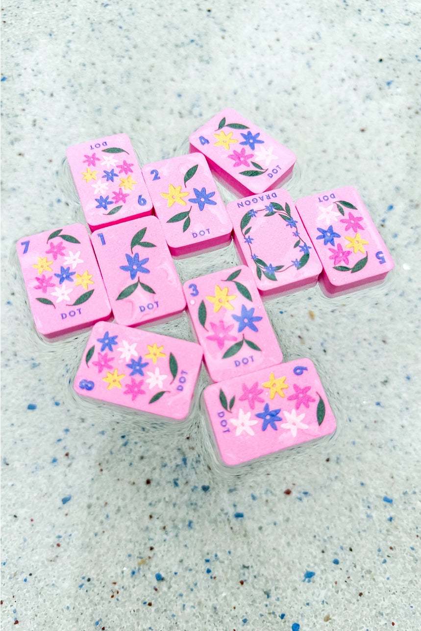 Pink Floating Mahjong Tile Set