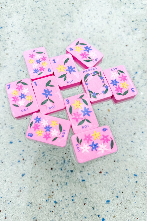 Pink Floating Mahjong Tile Set