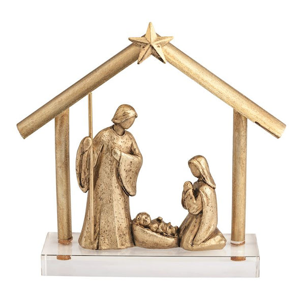 Gold Nativity with Acrylic Base