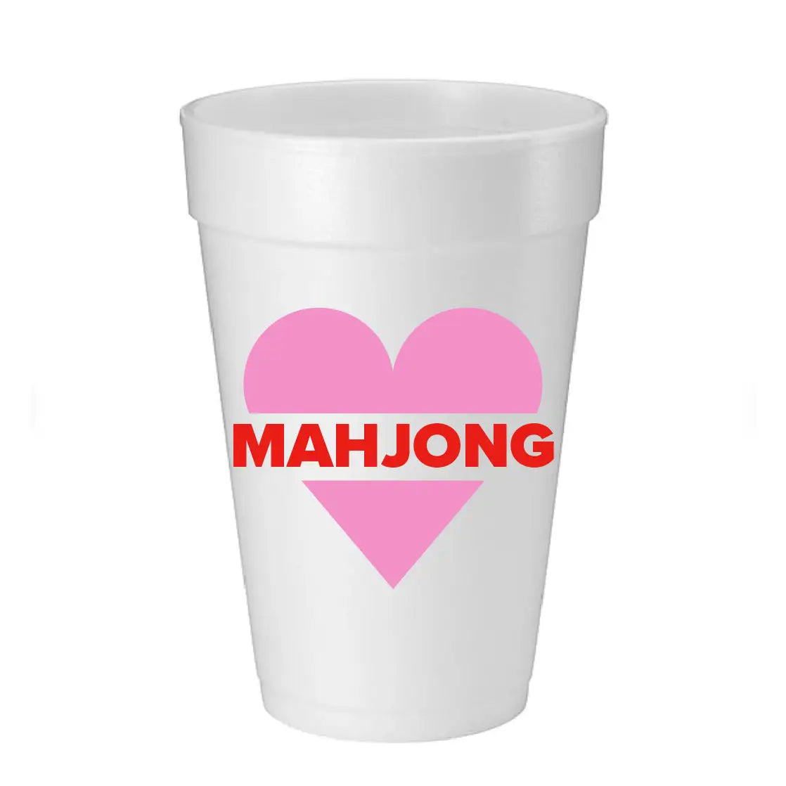 Heart Mahjong Styrofoam Cups Set/10