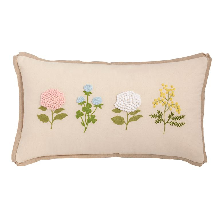 Floral Embroidered Pillow