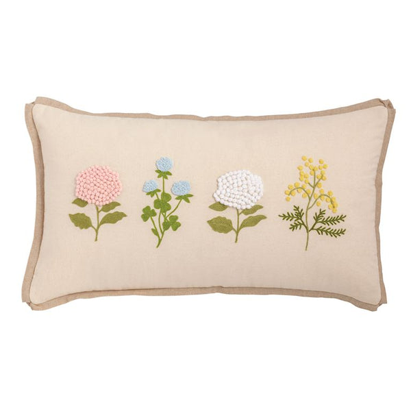 Floral Embroidered Pillow