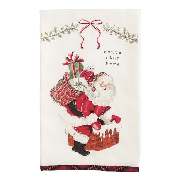 Tartan Trim Holiday Towel