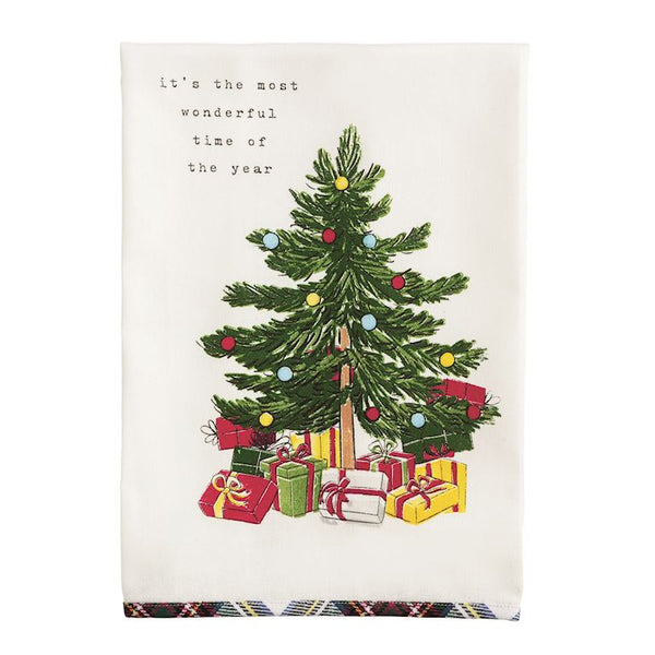 Tartan Trim Holiday Towel