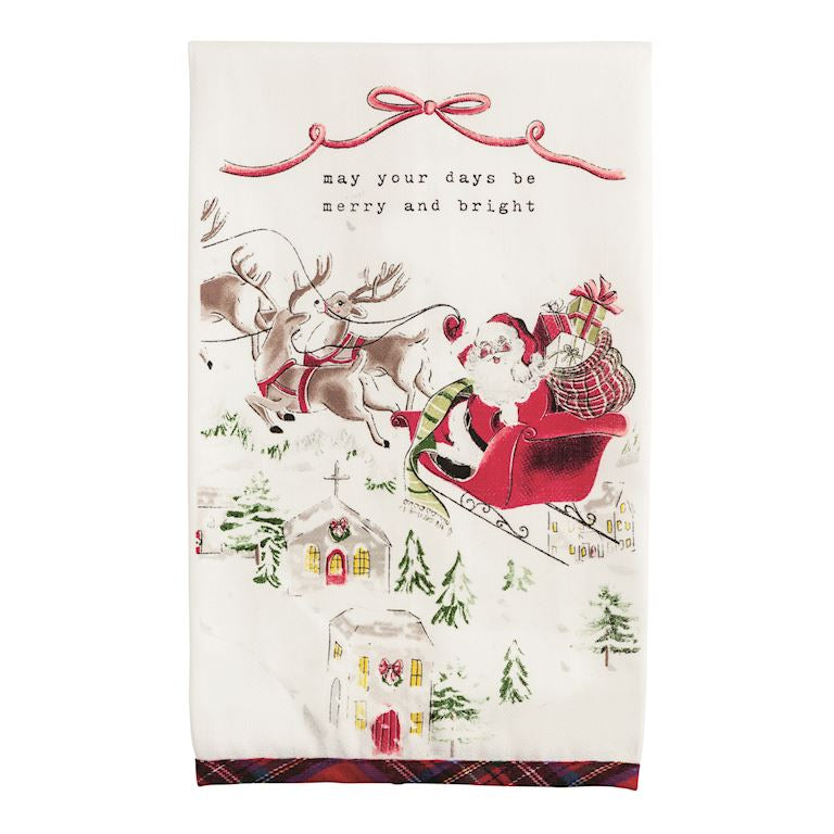 Tartan Trim Holiday Towel
