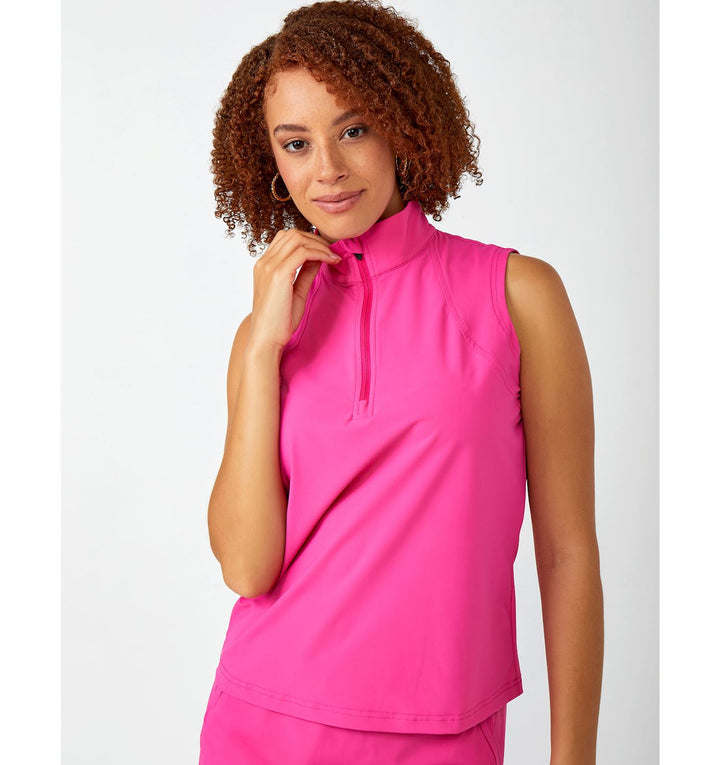 Sherry Hot Pink Quarter Zip Tank