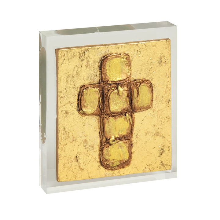 Large Gold Cross Acrylic Plaque