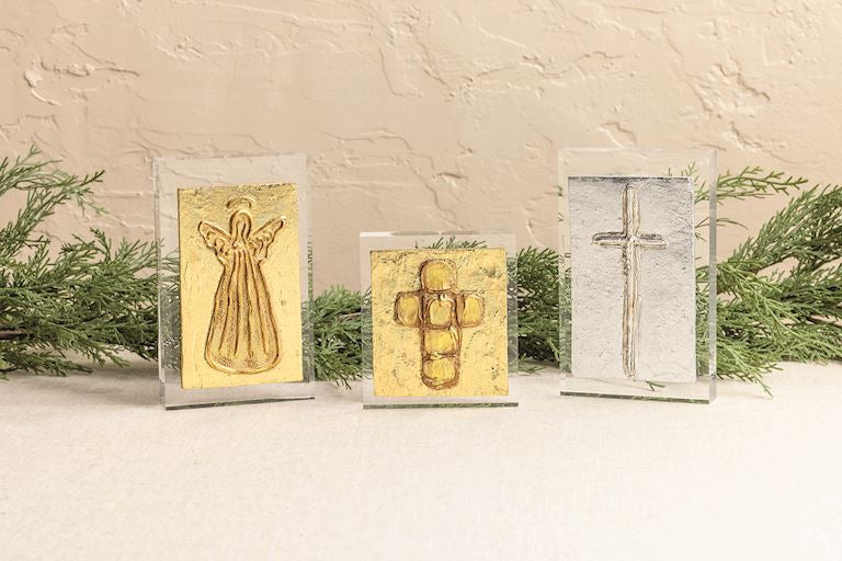 Large Silver Cross Acrylic Plaque
