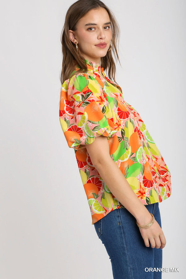 Tessa Fruit Print Top