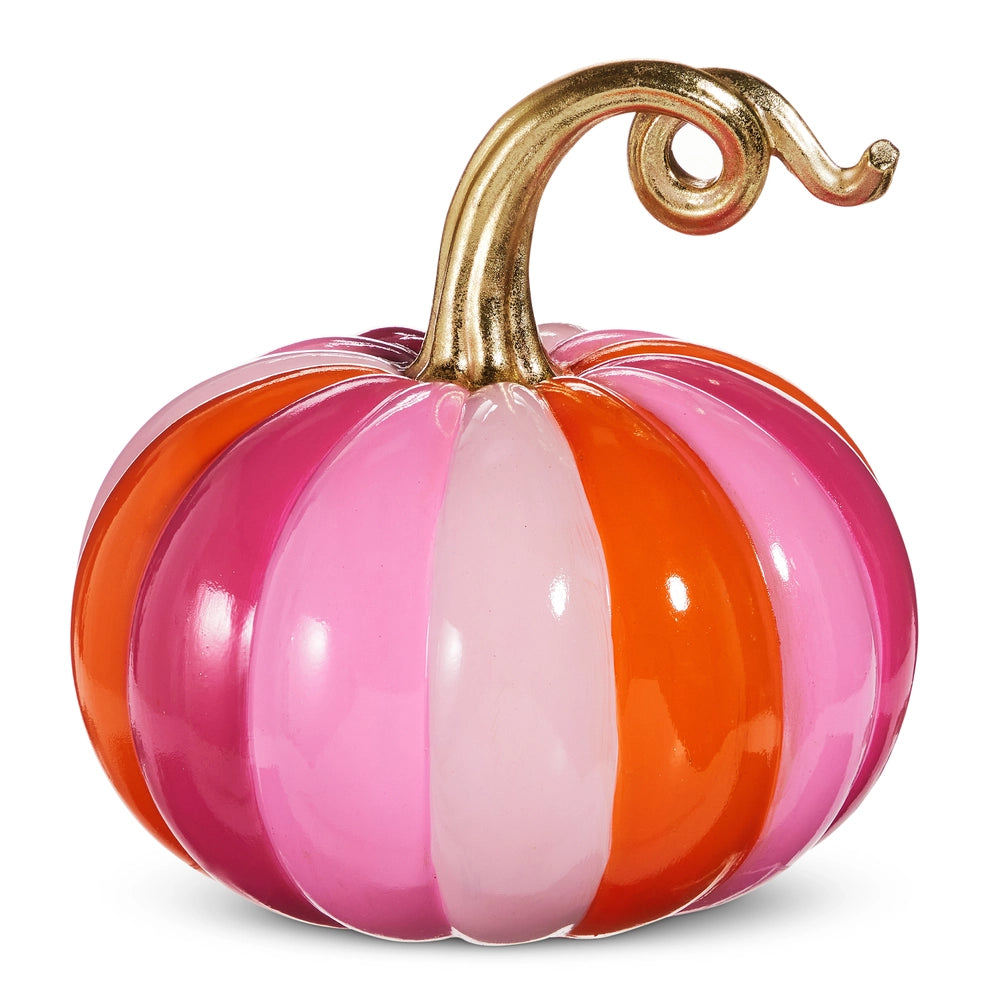 Pink & Orange Stripe Pumpkin