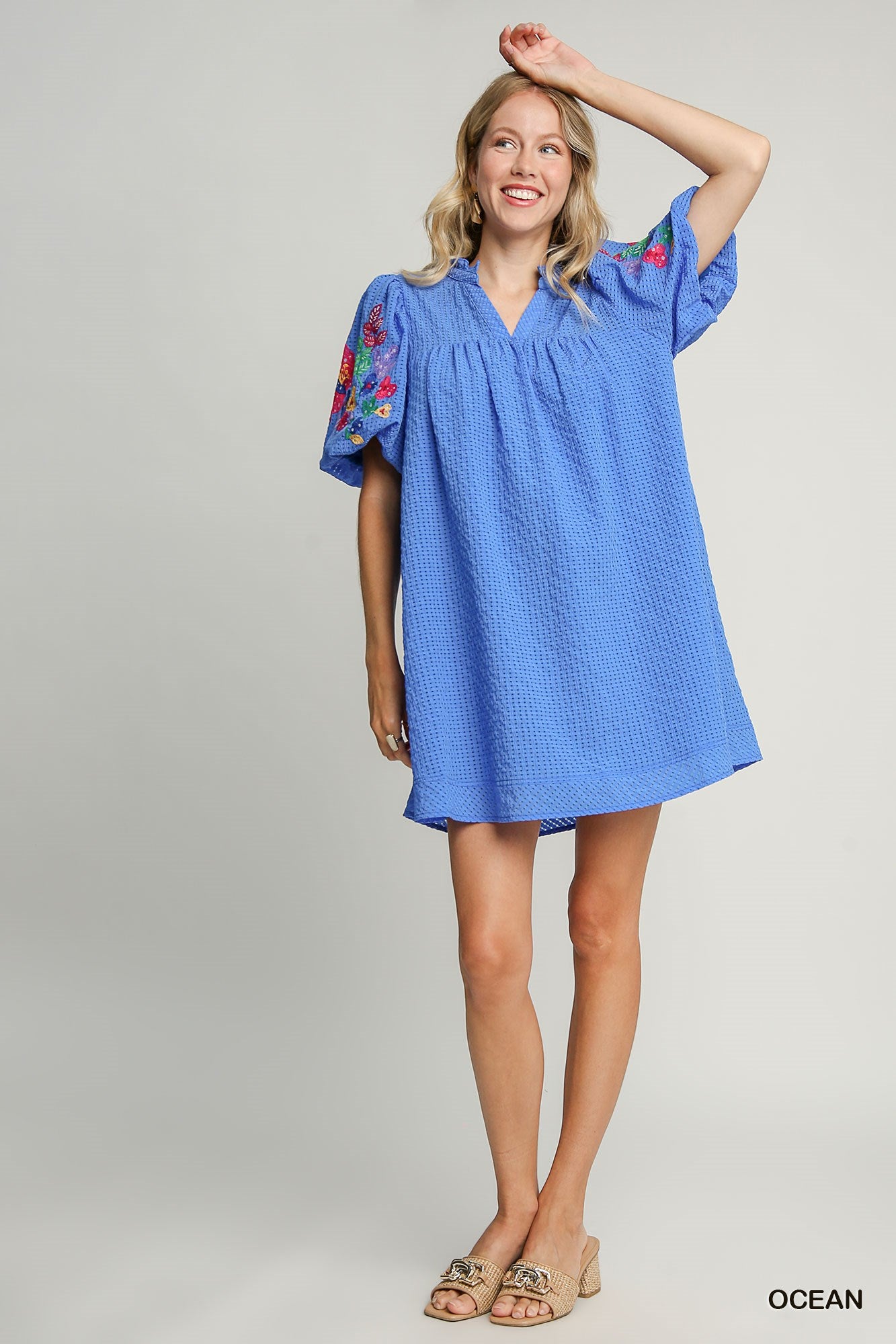 Juniper Blue Embroidered Dress