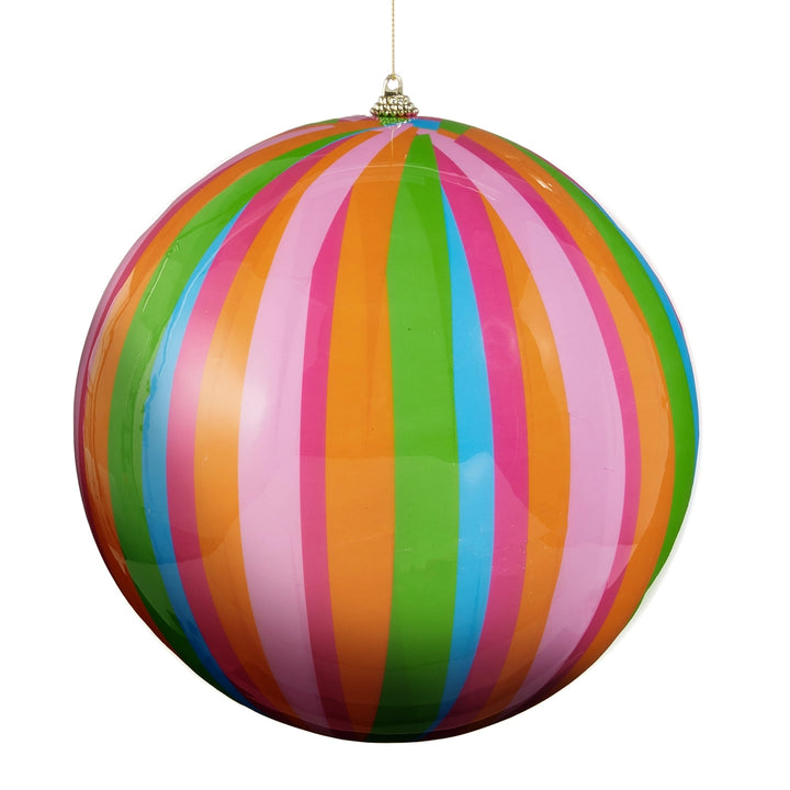Multicolor Stripe Ball Ornament