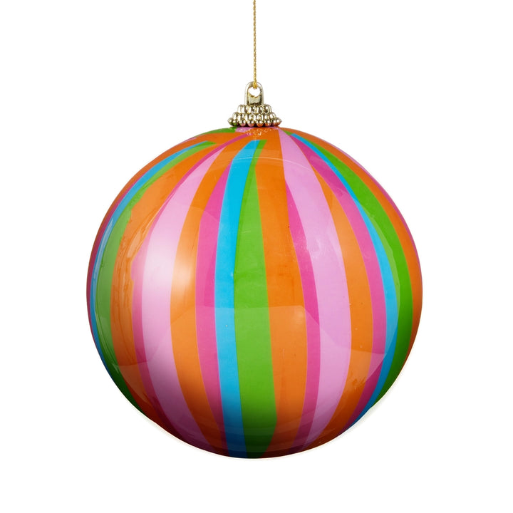 Multicolor Stripe Ball Ornament