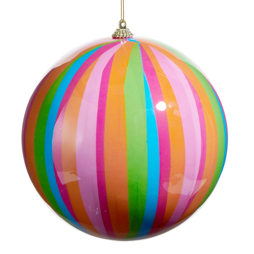 Multicolor Stripe Ball Ornament