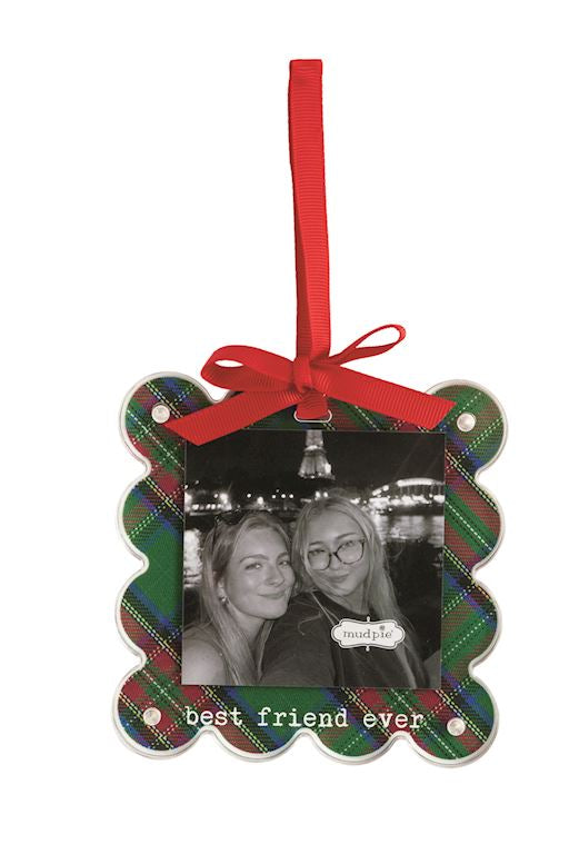 Scalloped Tartan Photo Ornament