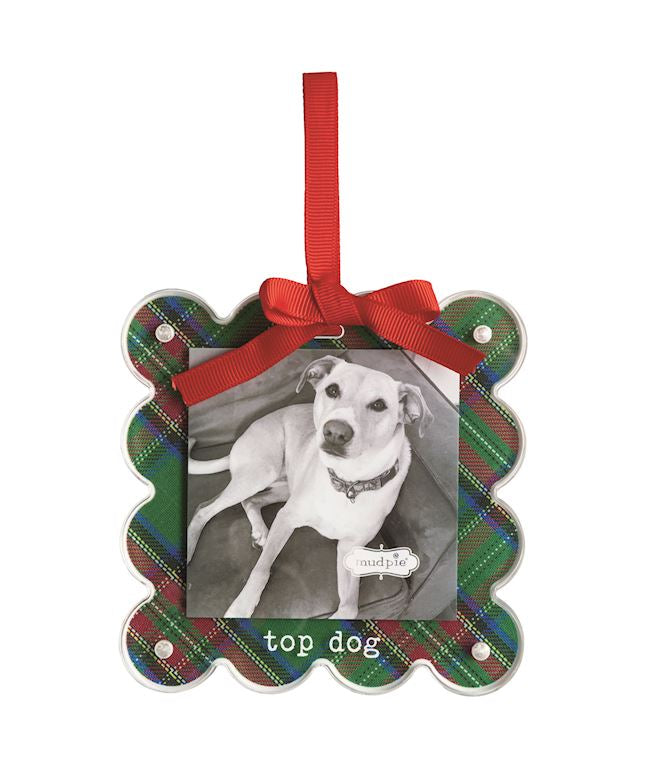 Scalloped Tartan Photo Ornament