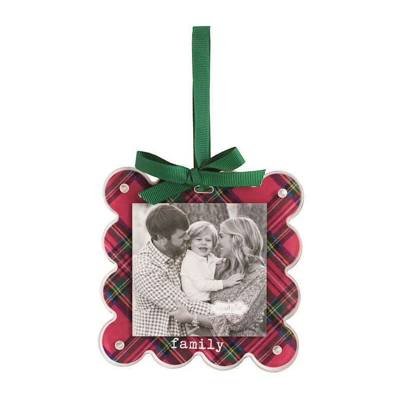 Scalloped Tartan Photo Ornament