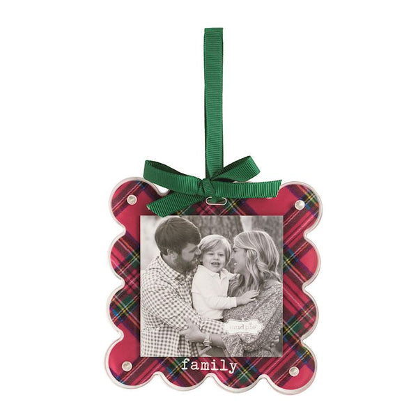 Scalloped Tartan Photo Ornament