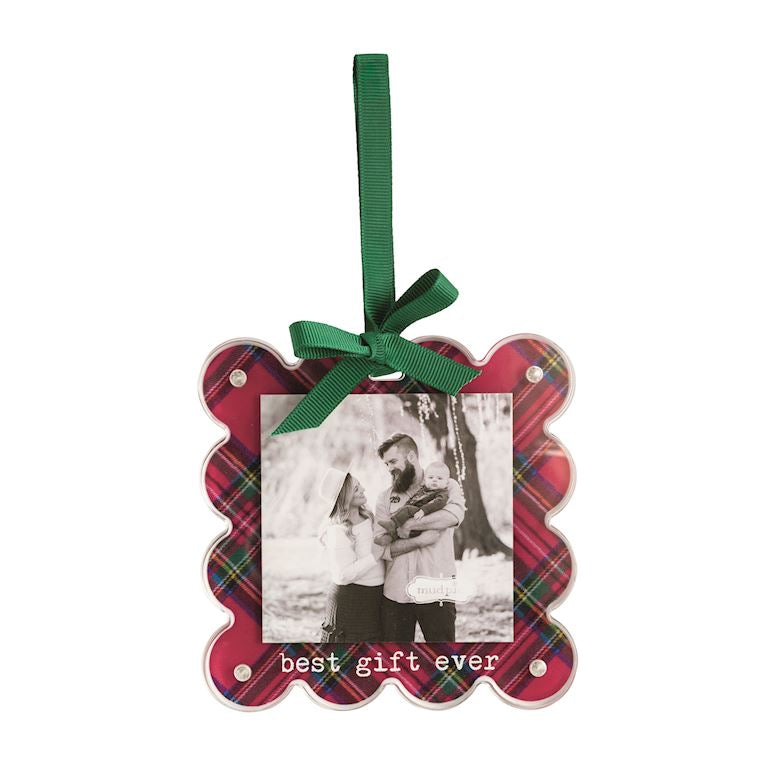 Scalloped Tartan Photo Ornament