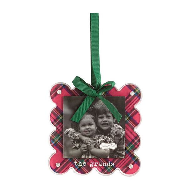 Scalloped Tartan Photo Ornament