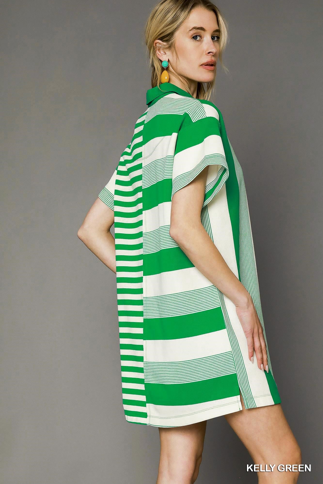 Pippa Green Combo Stripe Dress