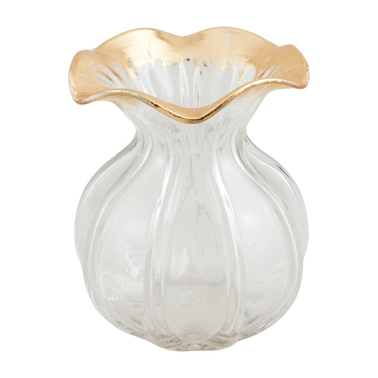 Gold Ruffle Vase