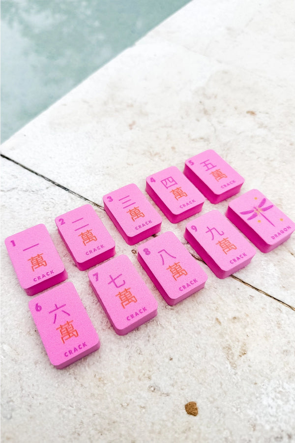 Pink Floating Mahjong Tile Set