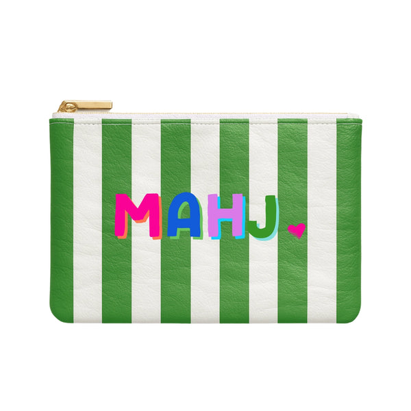 Green Striped Mahjong Pouch