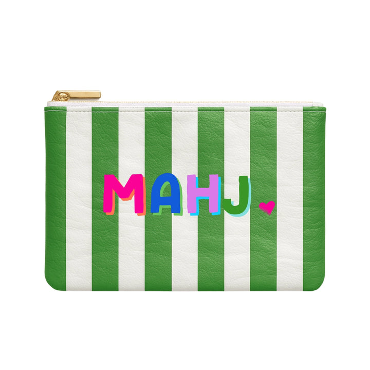 Green Striped Mahjong Pouch