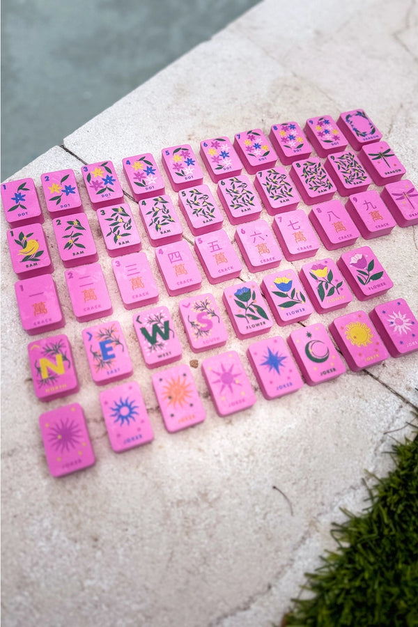 Pink Floating Mahjong Tile Set
