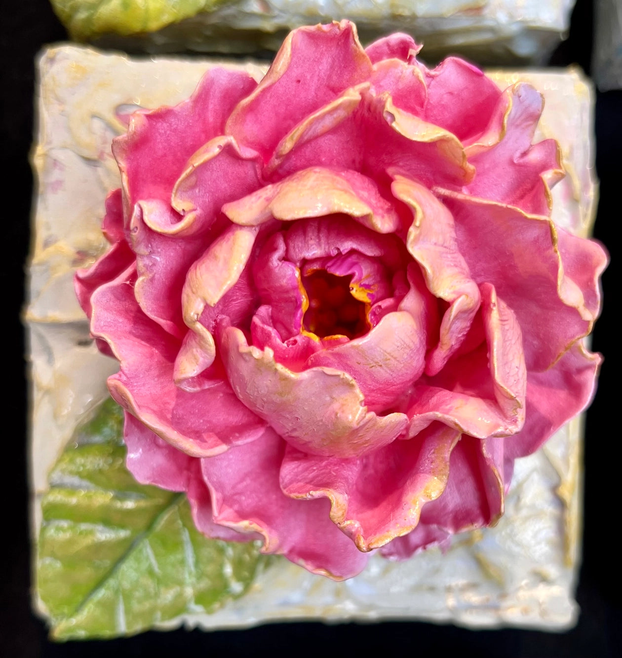 4" Clay Peony Art